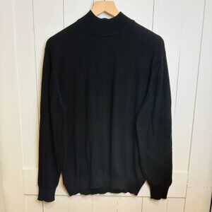 Cappadocia Black Italian Merino Wool Knit Sweater Size L Minimalist/Eurochic